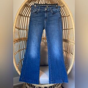 🔥 7 For All Mankind Dojo Flare Jeans Size 29 Medium Wash Stretch